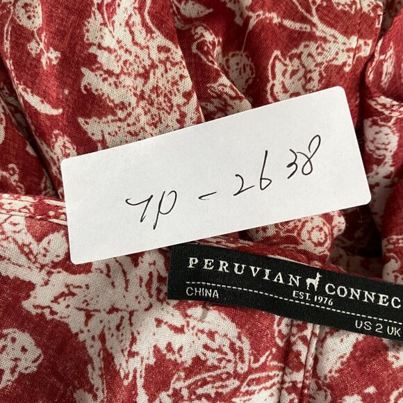 Peruvian Connection Becca Camisole Tank Top Size 2 Ruffle Red Floral NWT TP-2638 - Picture 2 of 9